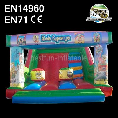 Small Inflatable Spongebob Theme Slide Bouncer