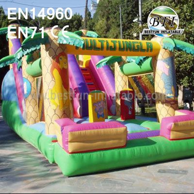Inflatable Coconut Palm Bouncy Castle Slide