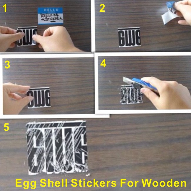 Custom Tamper Evident Vinyl Eggshell Sticker 