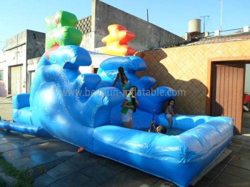 Single Lane Blue Inflatable Bouncer Slides