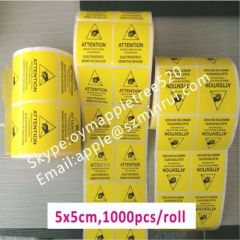 High Quality Non Removable ESD Safety Label Sticker,Destructive Tamper Evident Static ESD Labels Rolls