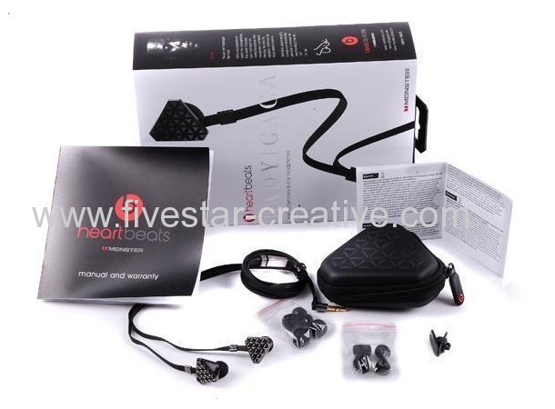 Monster Lady Gaga HeartBeats In Ear Headphones Black Chrome