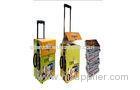 Colorful Paper Cardboard Trolley Case 2 Pulleys For Books Display