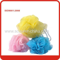 Yellow/ blue/ pink Nylon Bath Ball,Mesh Sponge,Bath Scrubber Ball type