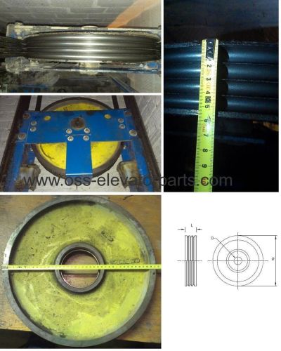 Counterweight deflection sheave (pulley) 400*4*10mm, width L=57mm, shaft d=60mm OTIS