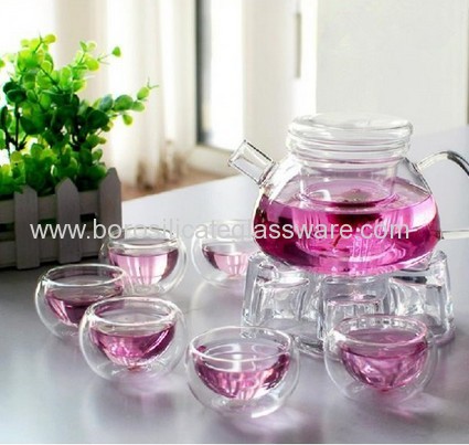 Nice And Useful Hand Blown Borosilicate Glass Teaware Set