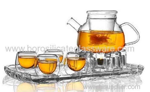 Innovative Design Hand Blown Glass Teaware Set For Oolong Teas