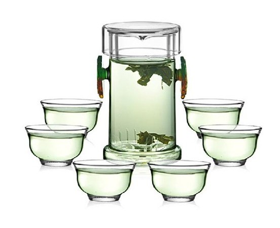 Hand Blown Pyrex Glass Teaware Sets