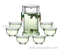 Pure Mouth Blown Glass Teaware Sets for Green Teas