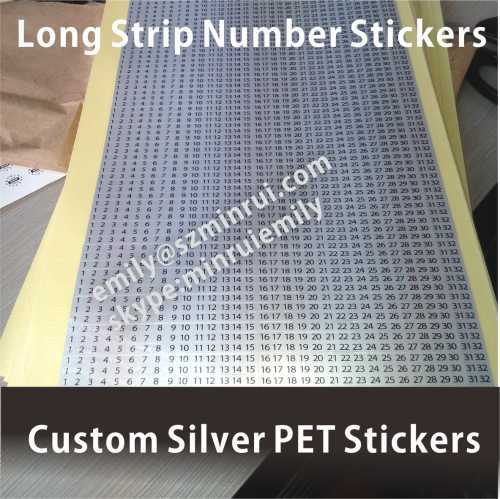 Silver Number Stickers for Marking Electronic Components