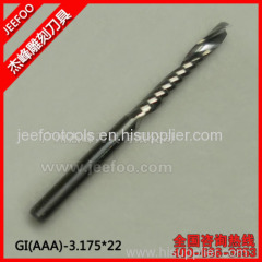 3.175*22 AAA Series One Flute Engraving Tool Bits/Spiral Drill Bits/End Milling Cutter/Tungsten Cutting Tools