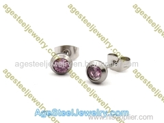 Stone Earring E2685 Pink