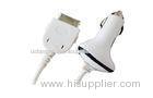 White USB Car Phone Charger , Coil Cord Car Charger For Iphone 4