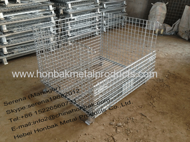 collapsible Wire Mesh Container/Foldable Wire Mesh Basket