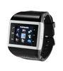 Black Wrist Watch Mobile Phones With 1.4" Touch Screen Compass