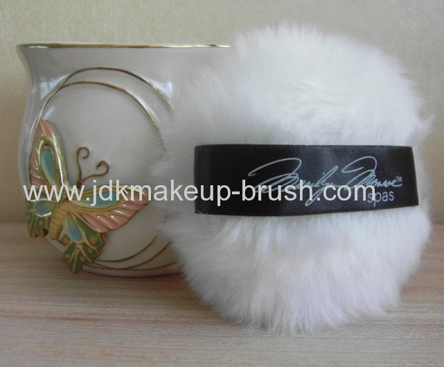 Lovely Cosmetic Plush Puff with silk ribbon