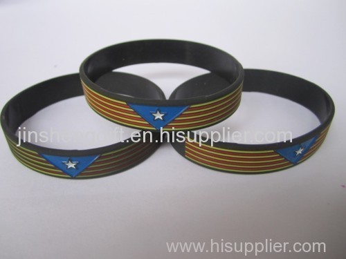 custom silicone bracelet with debossed color inked