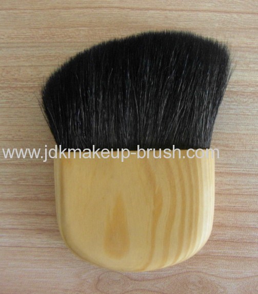 High Grade Goat hair Compact Powder Blush Brush with Natural wooden handle