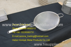 Tinned wire reinforced double mesh strainer 12''