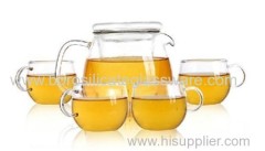 Highly Transparent Pyrex Glass Teaware Sets For Blooming Teas