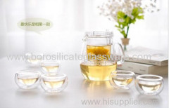 Heat Resistant Hand Blown Blooming Teas Glass Teaware Set