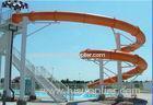 Custom Vivid Fiberglass Water Slides , Amusement Park Boomerang Aqua Slide