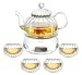 Pyrex Mouth Blown Glass Teaware Sets For Green Teas