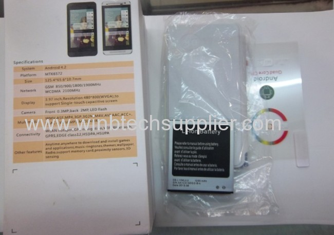 5inch dual sim mtk6572 smart phone wifi bluetooth gps 854x480 