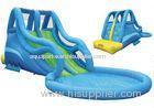 Commercial Grade Double Lane Kids Water Slides , Wave Giant Inflatable Water Pool Slide