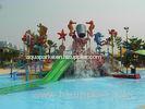 Fiberglass / Steel Pipe Water Slides , Valves Kids' Water Playground For Water Park