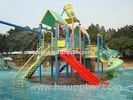 Plastic LLDPE Water Playground Equipment , Outdoor Water Park For 10 Children , Powder Coated