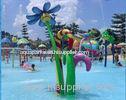 OEM Flower Spray / Aqua Spray Fiberglass Aqua Blue Water Park For Children / Adults