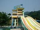 Fiber Glass Fadeless Aqua Blue Water Park Open Spiral Slide For Family Members