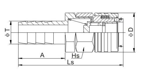 Single Handed Type Quick Coupling With Hose Brab