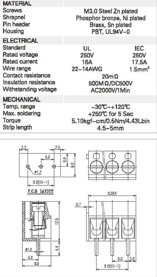 PCB SCREW TERMINAL BLOCK 300