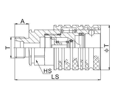 Push and Pull Type Hydraulic Quick Coupler With Male Thread