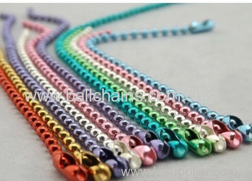 colored bead chain necklace 24" with connector