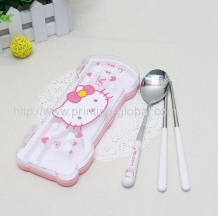 Heat transfer printing plastic tableware set case