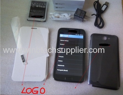 1:1 n7100 phone MTK6577 dual core galaxy note 2 android 4.1 5.5 inch