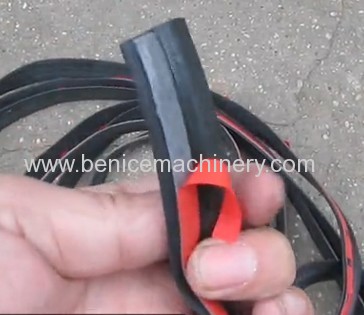 Automobile rubber seal strip adhesive tape stick machine