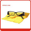 Paper card+blister 1pc inside 15*18cm microfiber eye glasses cleaning cloth