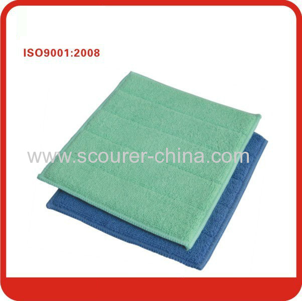 16*22cm Green/blue magic microfiber sponge cloth with Paper card. 2pcs/pack
