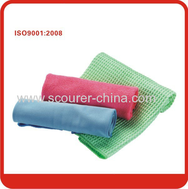 Cozy and elegancy look cleaning32*32cm microfiber cloth with Blue+red+green