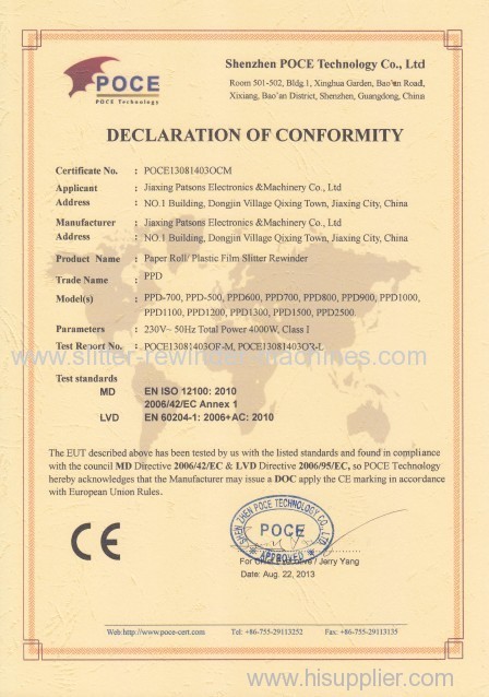 CE certificate of Paper roll slitter rewinder/Plastic film slitter rewinder