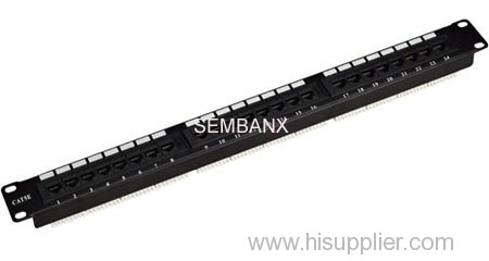 CAT5E 24 ports patch panel black