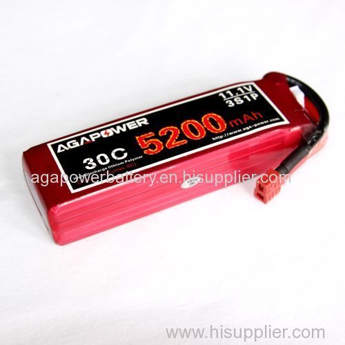 AGA Lipo Battery 11.1V 5200mAh 30C for RC Helis