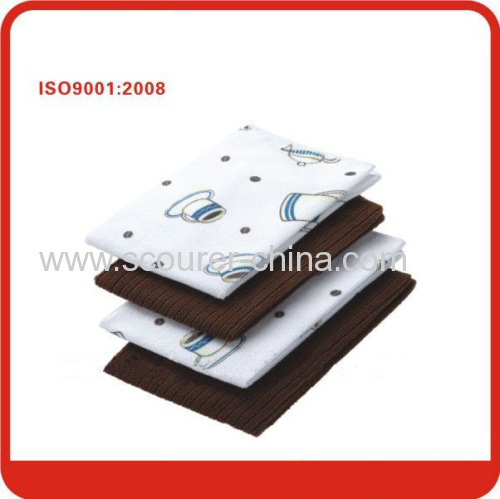 White/brown 41*48cm magic microfiber cloth with Anti-bacterial treatment