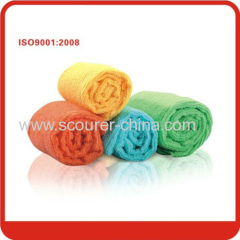 100% Polyester magic microfiber cloth with Orange/green/blue/yellow color
