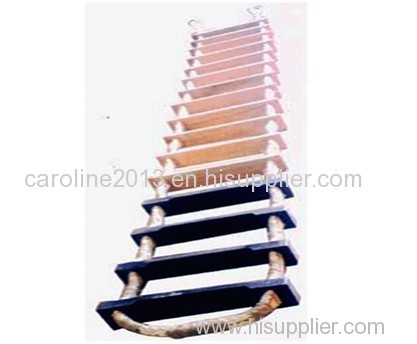 Wooden embarkation ladder for marine