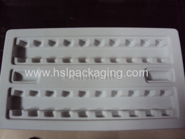 Flocking plastic beverage tray